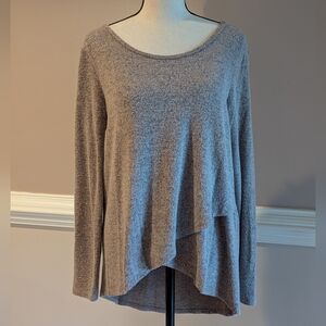 Gray Asymmetrical Hem Sweater